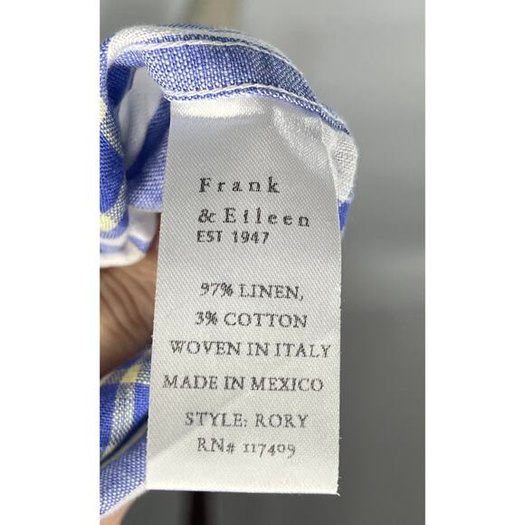 FRANK & EILEEN Sz L Large Plaid Linen Rory Maxi Shirt Dress - Picture 4 of 9